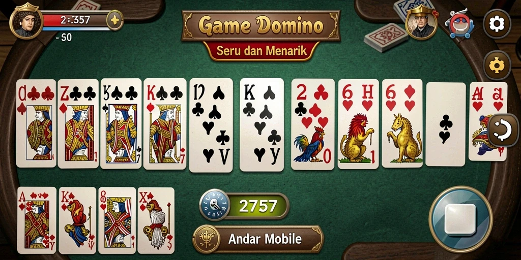 Tampilan gameplay seru dari game domino 2757.