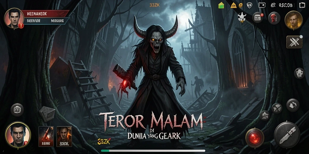 Tampilan gameplay 33ZK yang menegangkan dan menyeramkan.