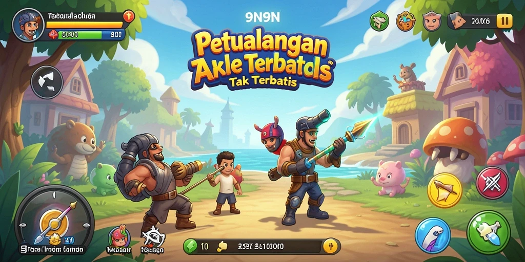 Tampilan gameplay seru dari game arcade 9N9N.