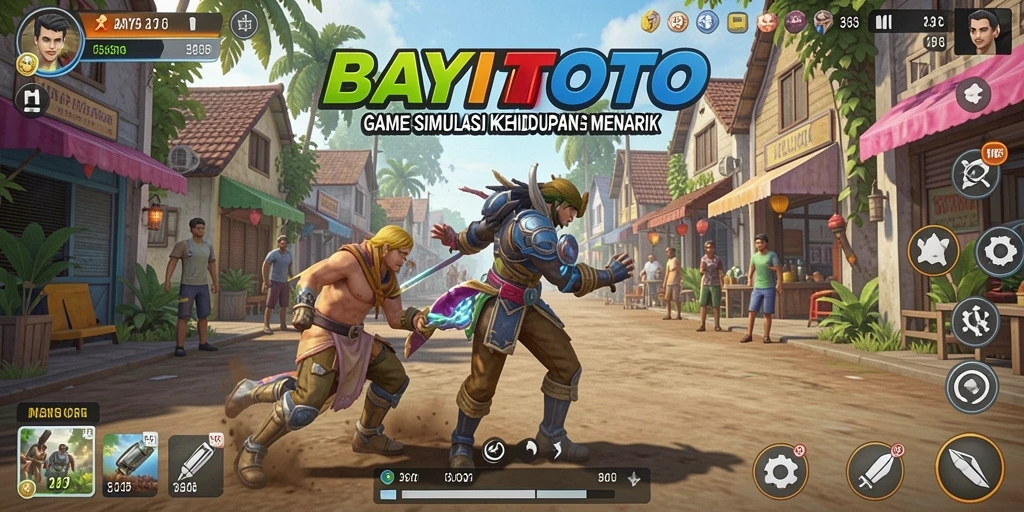 Screenshot permainan <strong>BAYITOTO</strong> menunjukkan interaksi karakter dalam dunia simulasi yang kaya.