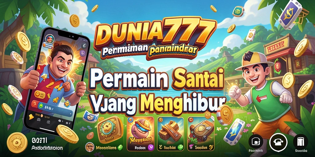 Tampilan gameplay DUNIA777 yang menyenangkan dan penuh warna.