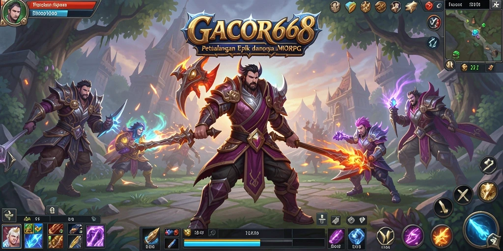 Tampilan tim pertarungan dalam gameplay GACOR668 yang epik.