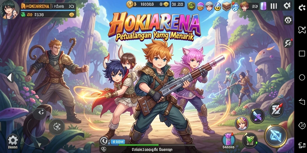 Screenshot menampilkan pertarungan seru dari HOKIARENA.