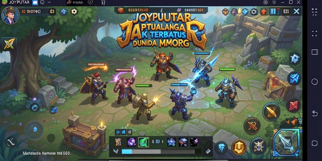 Tangkapan layar gameplay JOYPUTAR yang menampilkan pertempuran epik dalam dunia MMORPG.