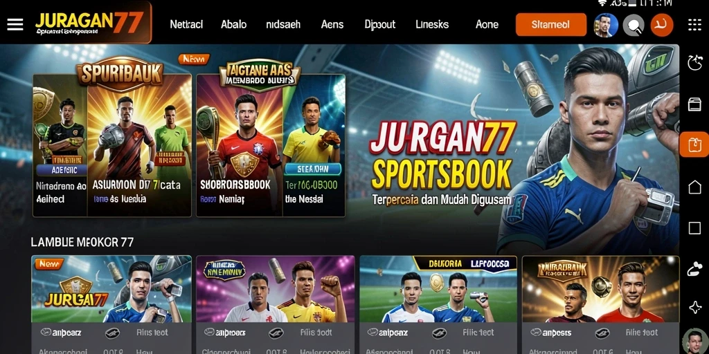 Tampilan gameplay menarik di JURAGAN77 dengan fitur Sportsbook.