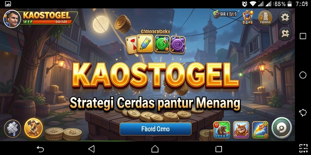 Screenshot utama KAOSTOGEL menunjukkan aksi gameplay strategi yang mendalam.