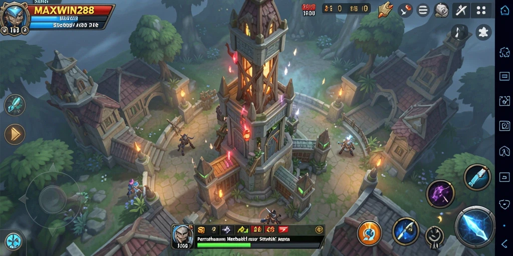 Gameplay seru MAXWIN288 dalam kategori Tower Defense.