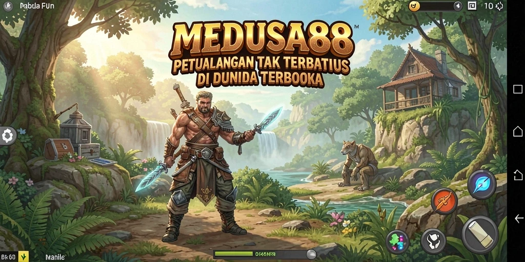 Tampilan menarik dari gameplay Open World dalam MEDUSA88.