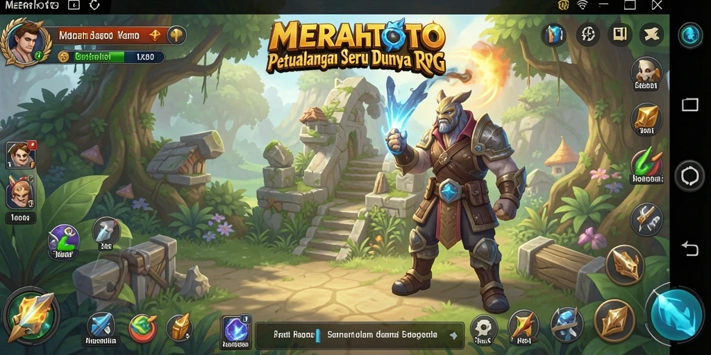 Screenshot gameplay <strong>MERAHTOTO</strong> menunjukkan petualangan epik dalam dunia RPG.