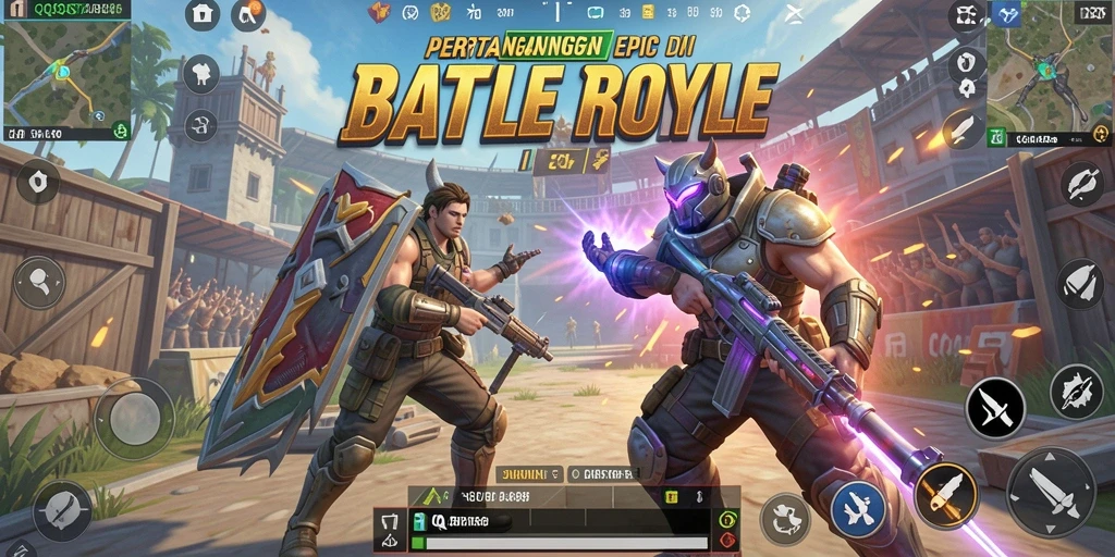 Gameplay seru dalam pertarungan Battle Royale yang mendebarkan.