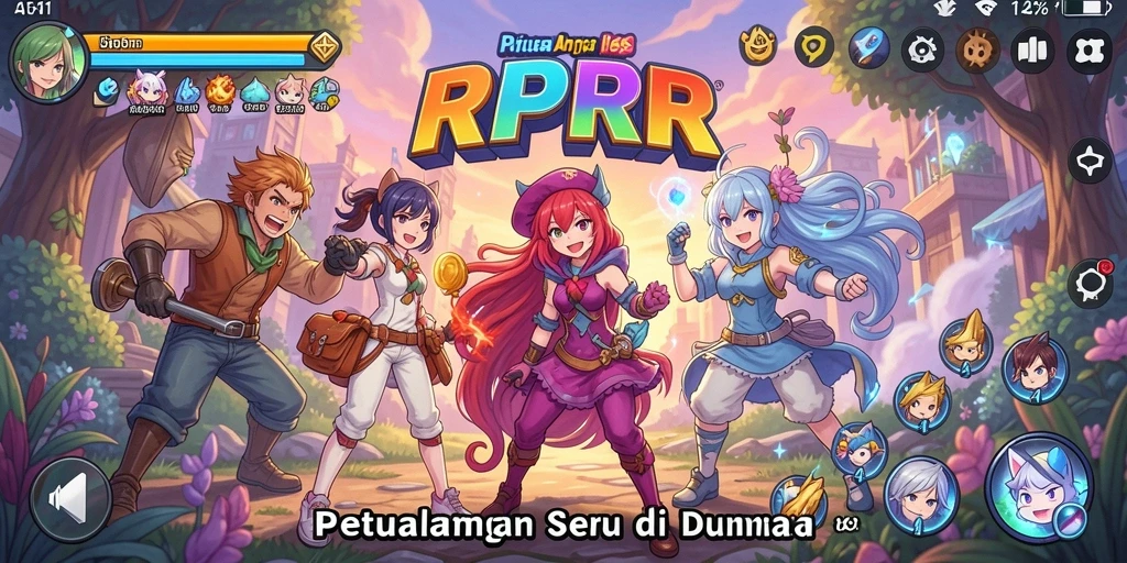 Tangkapan layar RPRR menampilkan aksi petualangan seru di dunia Anime.