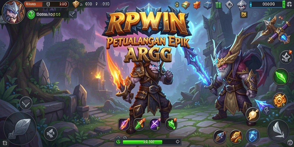 Tampilan gameplay RPWIN dengan pertarungan seru dan petualangan menarik.