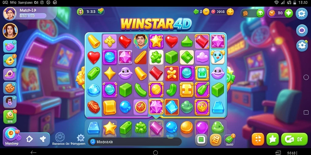Screenshot menampilkan aksi seru permainan Match-3.